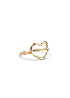 Organic heart ring Forgyldt Enamel 